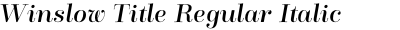 Winslow Title Regular Italic